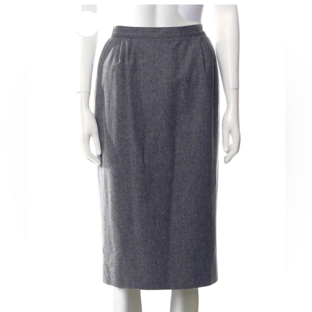 Pendleton Wool Charcoal Gray Long Pencil Skirt Lined Back Zipper Dry Cleaned 14